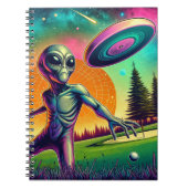 Carnet Alien Disc Golf avec Planet Background (Devant)