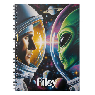 Carnet Alien et astronaute dans l'espace Personnalisé