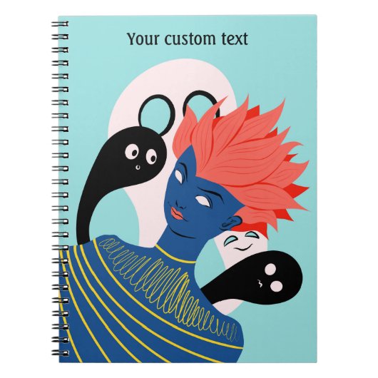 Carnet Alien fille avec des fantômes Éffrayants amis imag (Devant)