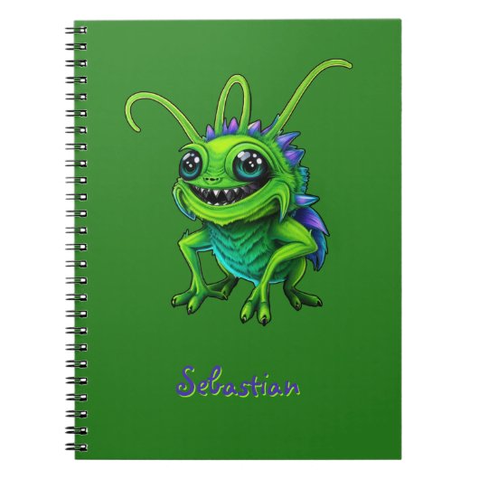 Carnet Alien Grille vert personnalisable - (Devant)