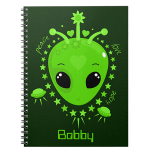 Carnet Alien Mignon Paix Espoir Amour Kawaii