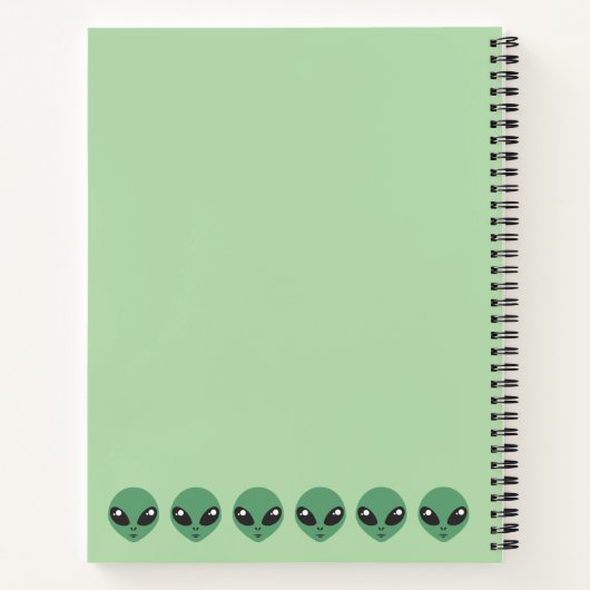 Carnet Alien vert mignon (Dos)