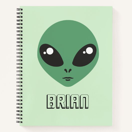 Carnet Alien vert mignon (Devant)