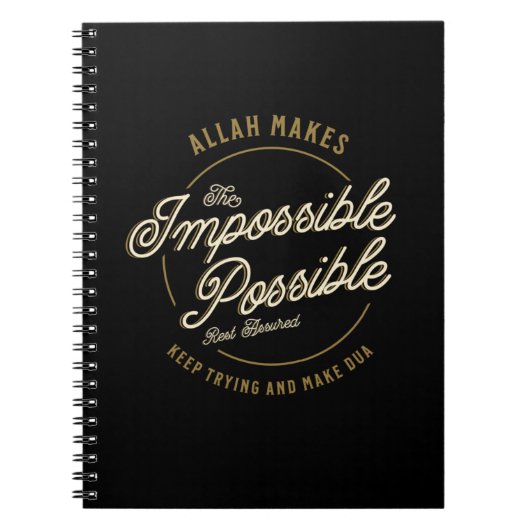 Carnet Allah rend possible l'impossible musulman Décontra (Devant)