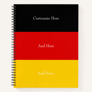 Carnet Allemagne Couleurs du drapeau Noir Rouge Or Person
