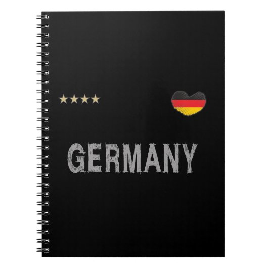 Carnet Allemagne Football Fan Chemise Coeur (Devant)