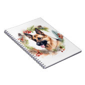Carnet Allemand Berger Noël Wreath Festive Pup (Côté Droit)