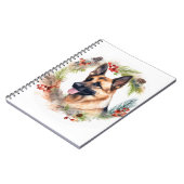 Carnet Allemand Berger Noël Wreath Festive Pup (Côté gauche)