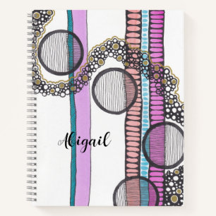 Carnet Aller avec le flux, personnalisé, dessin original