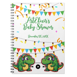 Carnet Alligator Baby shower de musique colorée Festive