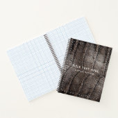 Carnet Alligator Brown en cuir Texture et piqûres (Intérieur)