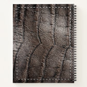 Carnet Alligator Brown en cuir Texture et piqûres (Dos)
