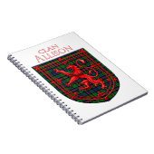 Carnet Allison Tartan Scottish Plaid Lion Rampant (Côté Droit)