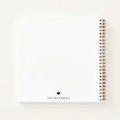 Carnet Allo minimal | Coeur moderne propre blanc simple (Dos)