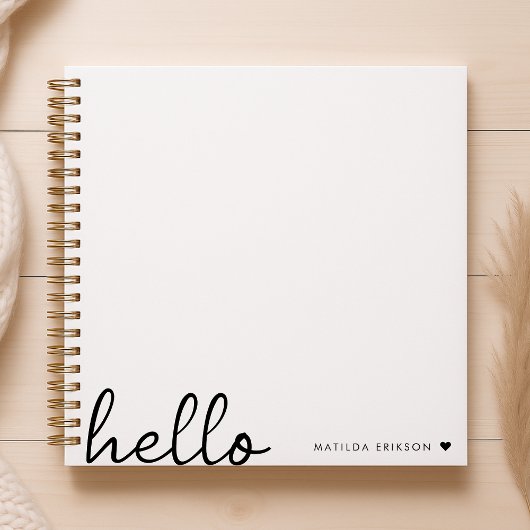 Carnet Allo minimal | Coeur moderne propre blanc simple