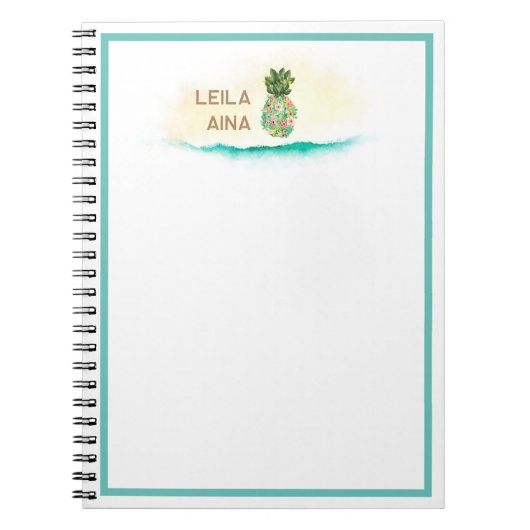 Carnet Aloha Aquarelle Île aux ananas (Devant)