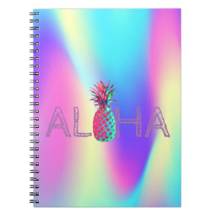 Carnet Aloha Hawaïen Ombre Holographique Ananas