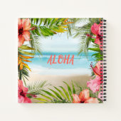 Carnet Aloha Hawaiian Tropical Beach Aquarelle Floral (Dos)