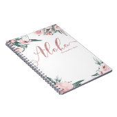 Carnet Aloha Pink Floral Tropical Modern Aquarelle (Côté Droit)