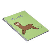 Carnet Alpaca marron mignon dessin animé heureux (Côté Droit)