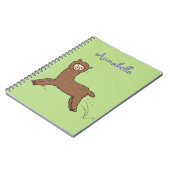 Carnet Alpaca marron mignon dessin animé heureux (Côté gauche)
