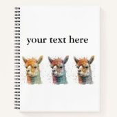 Carnet Alpacas d'aquarelle Whimsical, personnalisé (Devant)