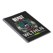 Carnet Alpha Beast _ Untamed Wolf Streetwear Fearless (Côté Droit)