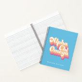 Carnet Alpha Chi Omega | Écriture Groovy (Intérieur)