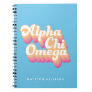 Carnet Alpha Chi Omega Script Super