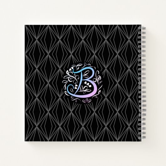 Carnet Alphabet B Monogramme écriture manuscrite (Dos)