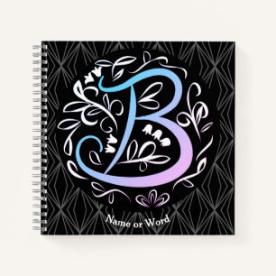 Carnet Alphabet B Monogramme écriture manuscrite