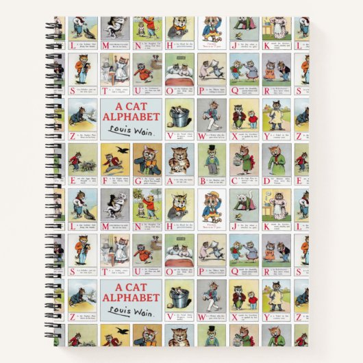 Carnet Alphabet de chat, Louis Wain (Devant)