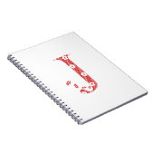 Carnet alphabet de fleurs J (rouge et points)l (Côté Droit)