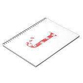 Carnet alphabet de fleurs J (rouge et points)l (Côté gauche)