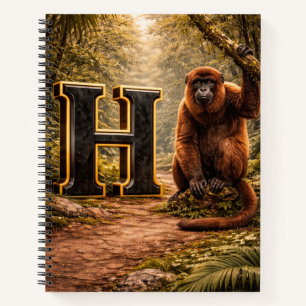 Carnet Alphabet de la jungle lettre H Hurleur d'éducation