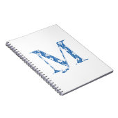 Carnet alphabet fleuri M (bleu et points) (Côté Droit)