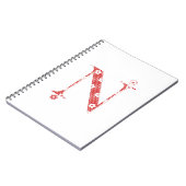 Carnet alphabet fleuri N (rouge et points) (Côté gauche)