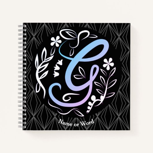 Carnet Alphabet G Monogramme manuscrit (Devant)