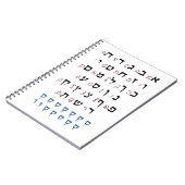 Carnet Alphabet hébreu avec couleur d'éducation juive Nik (Côté gauche)