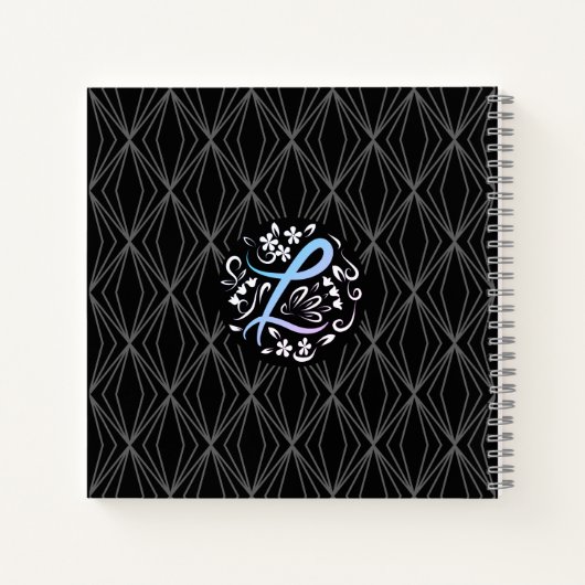 Carnet Alphabet L Monogramme écriture manuscrite (Dos)