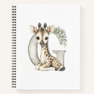 Carnet Alphabet mignon en aquarelle des bébés animaux Gir