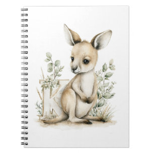 Carnet Alphabet mignon en aquarelle des bébés animaux Kan