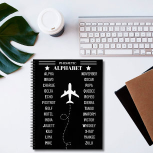 Carnet Alphabet phonétique de l'OTAN Avion Simple