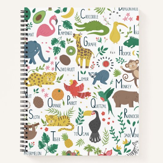 Carnet Alphabet tropical pour enfants (Devant)