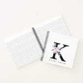 CARNET ALPHABÈTES FLORAUX BLEU DOUX NOM LETTRE K (Intérieur)