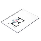 CARNET ALPHABÈTES FLORAUX BLEUS DOUX NOM LETTRE E (Côté gauche)