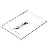 CARNET ALPHABÈTES FLORAUX BLEUS DOUX NOM LETTRE J (Côté gauche)