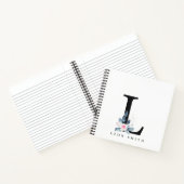 CARNET ALPHABÈTES FLORAUX BLEUS DOUX NOM LETTRE L (Intérieur)