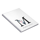 CARNET ALPHABÈTES FLORAUX BLEUS DOUX NOM LETTRE M (Côté Droit)