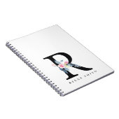 CARNET ALPHABÈTES FLORAUX BLEUS DOUX NOM LETTRE R (Côté Droit)